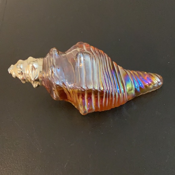 Vintage Avon Iridescent Glass Seashell with Field Flowers Foaming Bath Oil - Picture 2 of 6